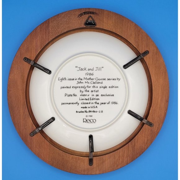 John Mcclelland 1986 Jack and Jill Collector Plate - Picture 3 of 4